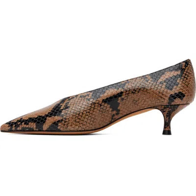 Le Monde Beryl Leopard-pattern Python Print Leather Pumps With Medium Heel For Women In Multi