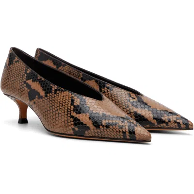 Le Monde Beryl Leopard-pattern Python Print Leather Pumps With Medium Heel For Women In Multi