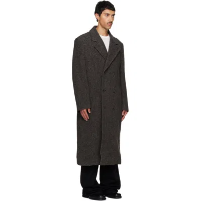 Solid Homme Brown Tweed Coat In Multi