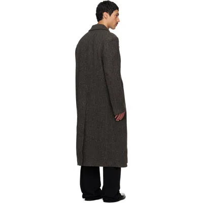 Solid Homme Brown Tweed Coat In Multi