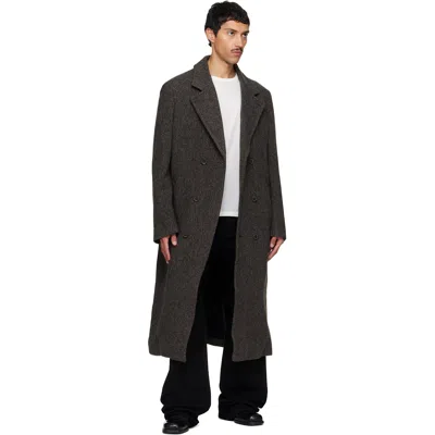 Solid Homme Brown Tweed Coat In Multi