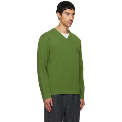 Solid Homme Green Wool Sweater In Multi