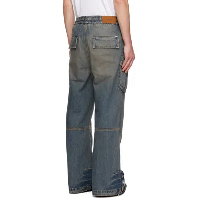 Amiri Drawstring Baggy Denim Cargo Pants In Multi