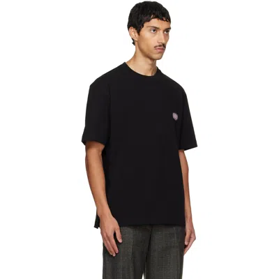 Solid Homme Black Solid Back Logo T-shirt In 821b