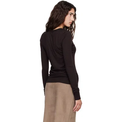 Studio Nicholson Brown Jersey Long Sleeve T-shirt In Black