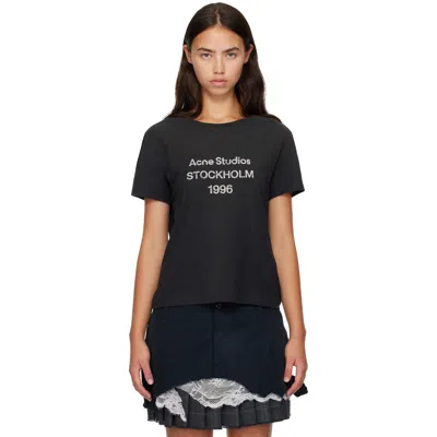 Acne Studios Logo Short Sleeve T-shirt In Black