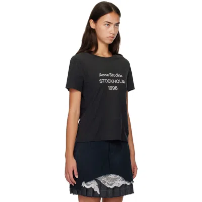 Acne Studios Logo Short Sleeve T-shirt In Black