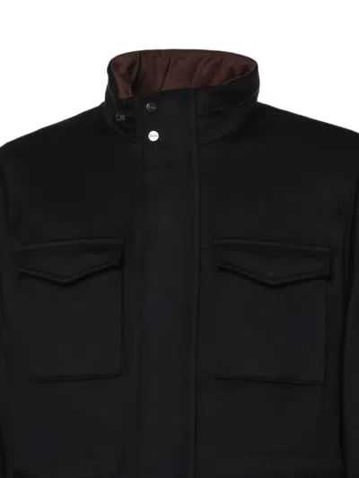 Herno Funnel-neck Flap-pocket Jacket In Multi