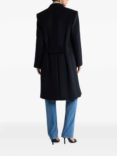 Etro Double-breasted Wool-blend Cloth Coat In Blue