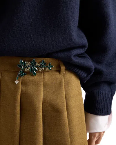 Prada Hopsack Midi-skirt In Cinnamon