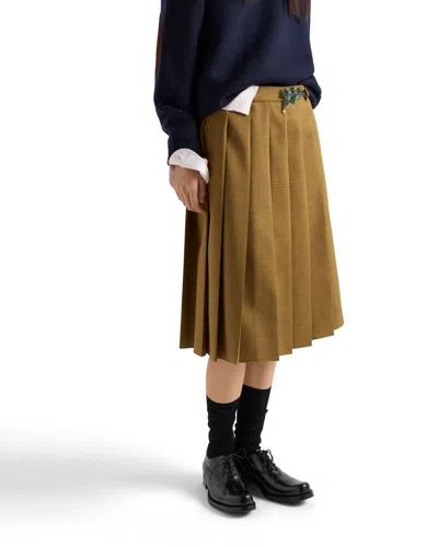 Prada Hopsack Midi-skirt In Cinnamon