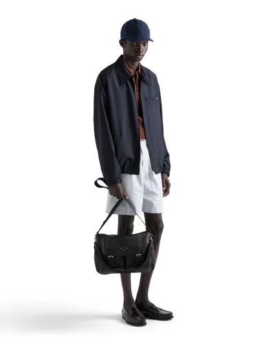 Prada Leather Shoulder Bag In Black