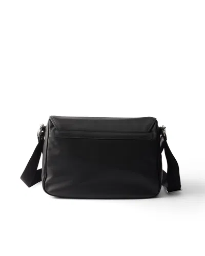 Prada Leather Shoulder Bag In Black