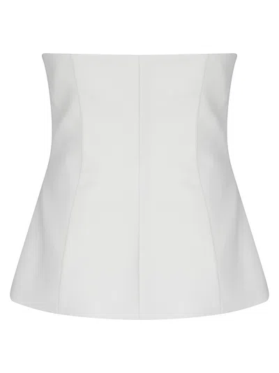 P.a.r.o.s.h Double-breasted Strapless Top In White
