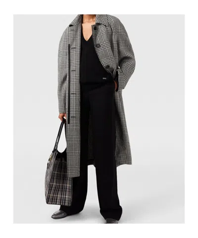 Stella Mccartney Checked Belted Wool Coat In Multi