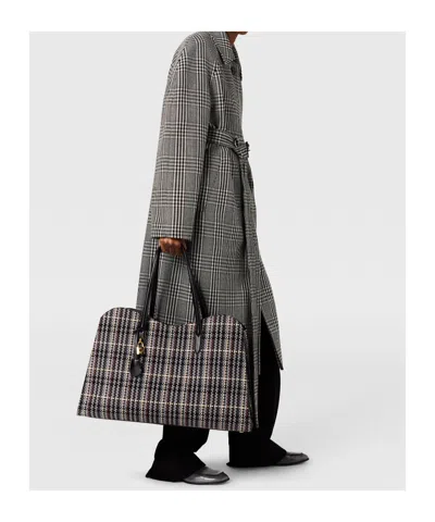 Stella Mccartney Checked Belted Wool Coat In Multi