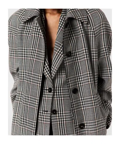 Stella Mccartney Checked Belted Wool Coat In Multi