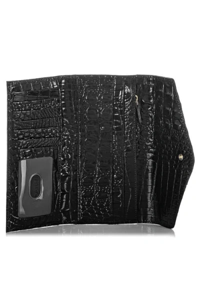 Brahmin Veronica Melbourne Croc Embossed Leather Envelope Wallet In Red