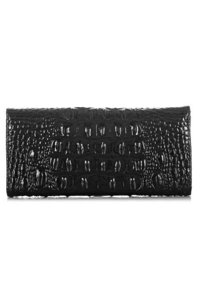 Brahmin Veronica Melbourne Croc Embossed Leather Envelope Wallet In Red