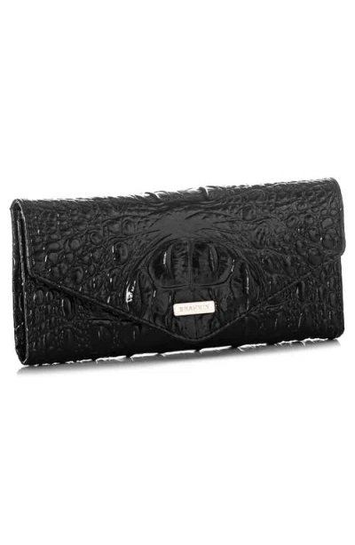 Brahmin Veronica Melbourne Croc Embossed Leather Envelope Wallet In Red