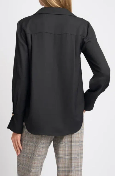 Halogenr Halogen(r) Split Cuff Button-up Top In Rich Black