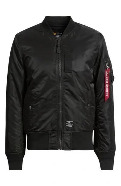 Alpha Industries Ma-1 Regular Fit Flight Jacket Black In Black