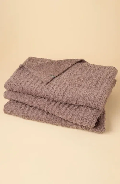 Softies Ultra-soft Solid Rib Marshmallow Blanket In Brown