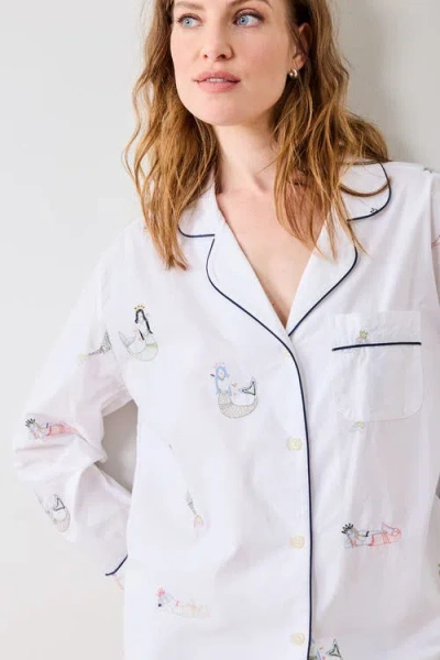Printfresh Long Pj Set In White