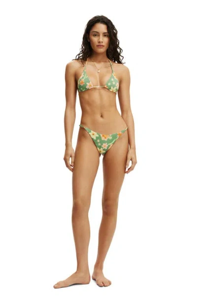 Cotton On Body Micro String Triangle Bikini Top In Green