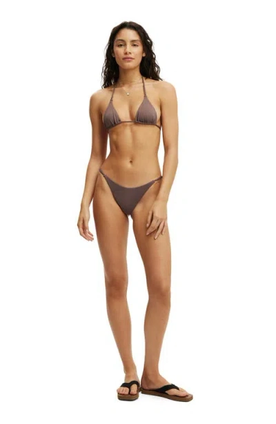 Cotton On Body Micro String Triangle Bikini Top In Brown