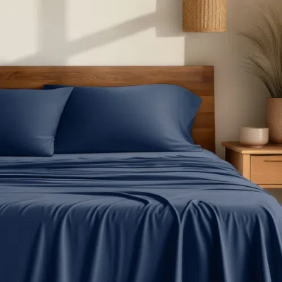 Bare Home Cooling Rayon Sheet Set In Blue