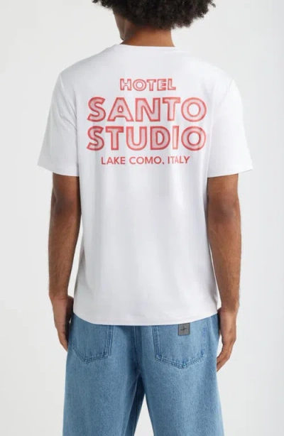 Santo Studio Hotel Graphic Tech T-shirt In White