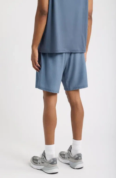 Santo Studio Runner Tech Pinstriped Performance Shorts In Navy