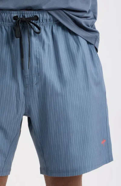 Santo Studio Runner Tech Pinstriped Performance Shorts In Navy