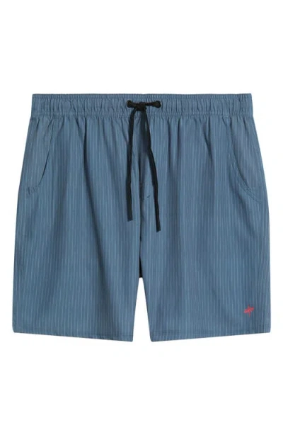 Santo Studio Runner Tech Pinstriped Performance Shorts In Navy