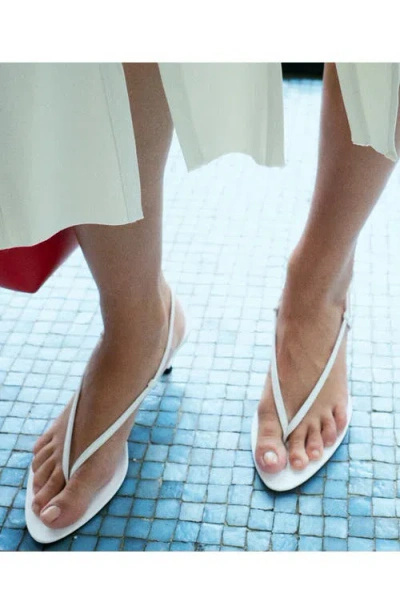 Mango Slingback Kitten Heel Sandal In White