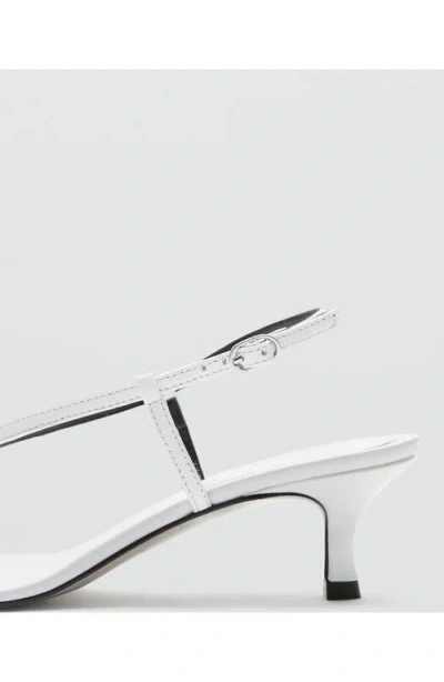 Mango Slingback Kitten Heel Sandal In White