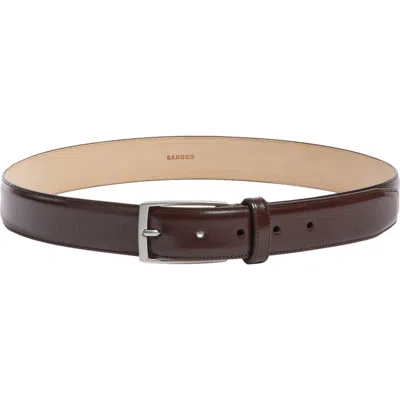Sandro Glazed Leather Belt In Brown