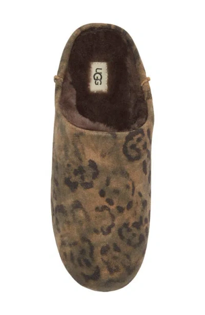 Ugg Elea Leopard-print Shearling Slippers In Brown