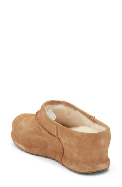 Ugg (r) Enwrap Genuine Shearling Lined Leather Clog In Brown