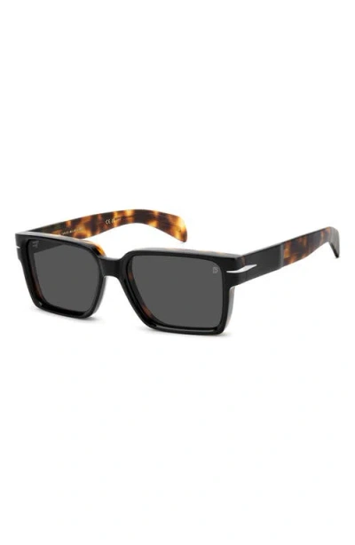 David Beckham Eyewear Db 7162/s 56mm Rectangular Sunglasses In Black