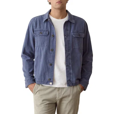 Marine Layer Patrick Collared Overshirt In Blue