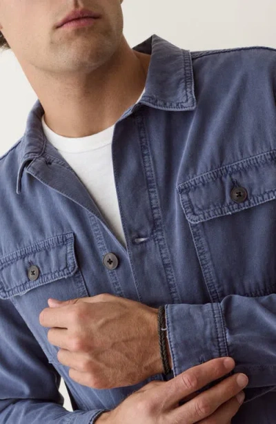 Marine Layer Patrick Collared Overshirt In Blue