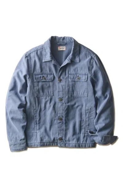 Marine Layer Patrick Collared Overshirt In Blue