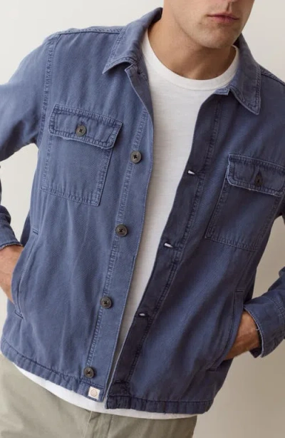 Marine Layer Patrick Collared Overshirt In Blue