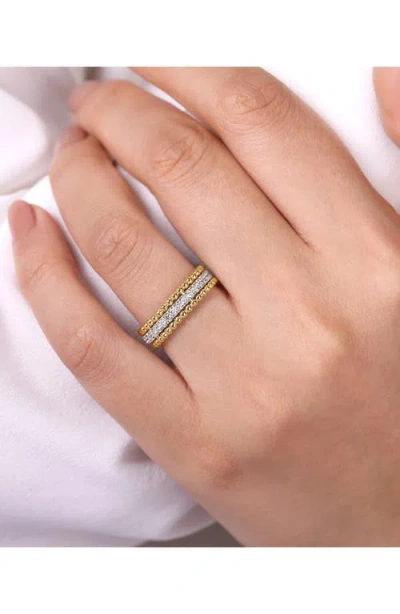 Gabriel & Co. 14k Gold Diamond Stack Ring In Gold