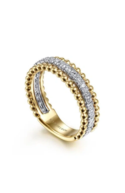 Gabriel & Co. 14k Gold Diamond Stack Ring In Gold