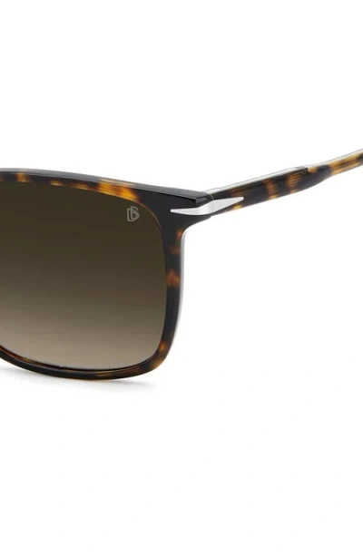 David Beckham Eyewear 1219/s/us 57mm Gradient Rectangular Sunglasses In Brown