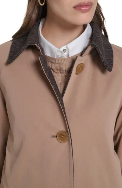 Cole Haan Reversible Rain Mac Coat In Brown