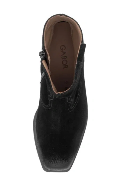 Gabor Skye Leather Bootie In Black